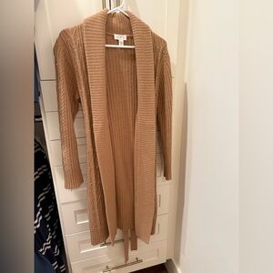 LOFT Women's Camel Open-Front Cardigan